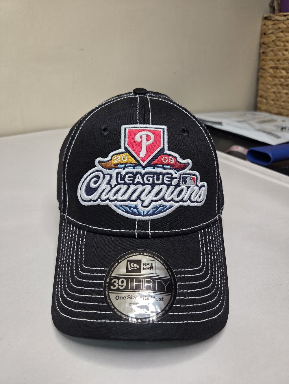 New Era 39THIRTY Philadelphia Phillies 2009 NL Champions Hat Black OSFM